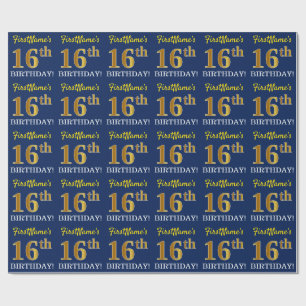 Slösa den guld- looken "den 16th FÖDELSEDAGEN " Presentpapper