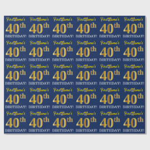 Slösa den guld- looken "den 40th FÖDELSEDAGEN " Presentpapper