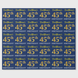 Slösa den guld- looken "den 45th FÖDELSEDAGEN " Presentpapper