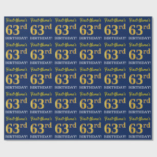 Slösa den guld- looken "den 63rd FÖDELSEDAGEN " Presentpapper