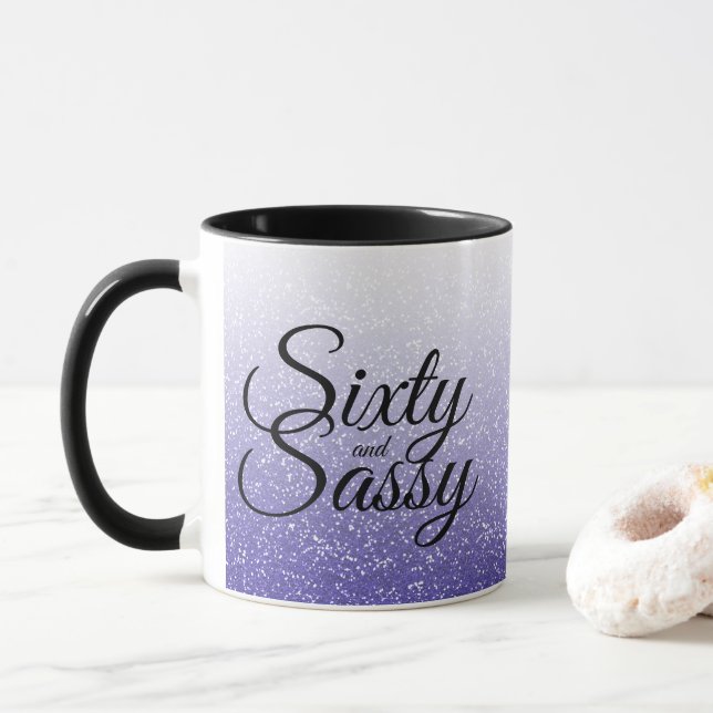 Slösa glitter Ombre 60 och den Sassy 60th Mugg (Med munk)