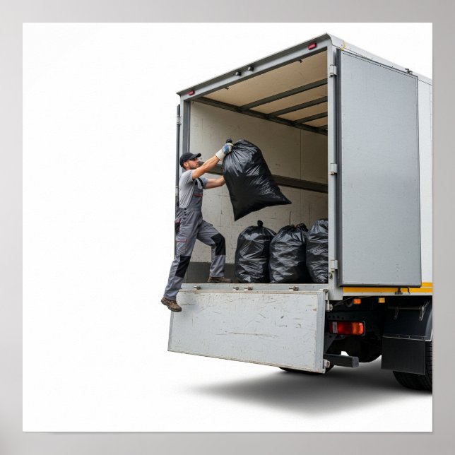 Slösa hantering av Lastbil-inläsning Poster (Framsidan)