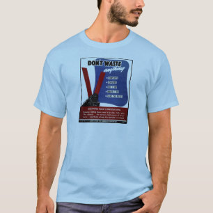 Slösa inte skrotar metall t shirt