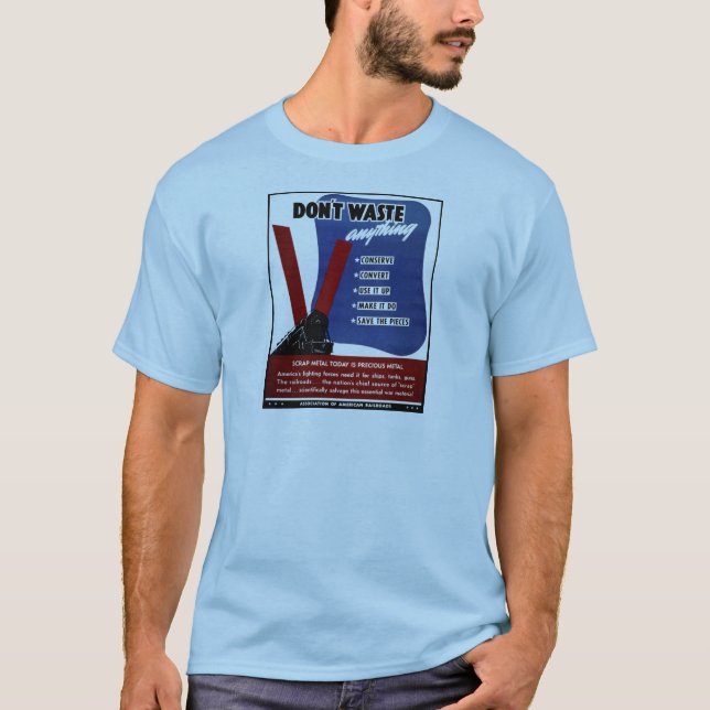 Slösa inte skrotar metall t shirt (Framsida)