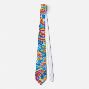 Slösa rött, orangen och gulna paisley slips