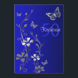 Slösa, silverblommor & den 50th födelsedagen för inbjudningar<br><div class="desc">Denna dramatiska kungliga blått och silver-LOOK blommar, och födelsedagsfest inbjudan för fjärilar 50th visas här på grundläggande papper. Texten och det pappra primat är anpassadet. Den skulle är också passande för en årsdag, pension eller annan speciell händelse. Om du kräver några matcha objekt i denna design, behaga e-posten din förfrågan...</div>