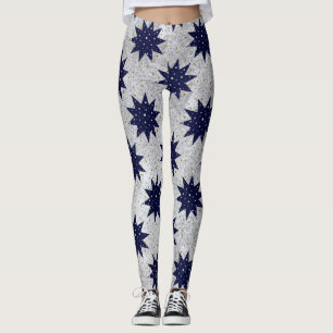 Slösa stjärnor & vitstjärnor & sparkly guld- leggings