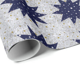 Slösa stjärnor & vitstjärnor & sparkly guld- presentpapper