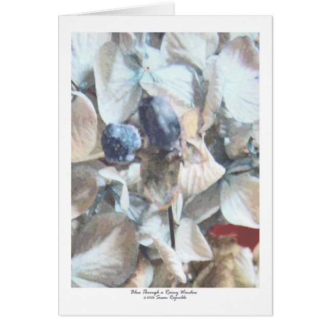 Slösa Though ett regnigt fönster Hälsningskort (Framsidan)