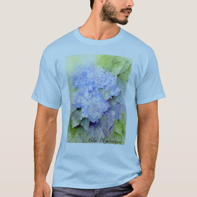 Slösa vanlig hortensia, vanlig hortensia, blommor, t shirt (Framsida)