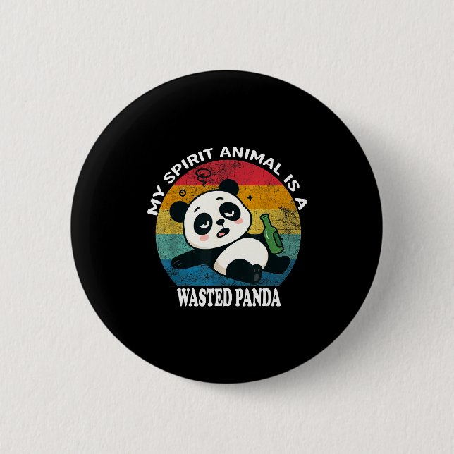 Slösad Panda Är Mitt Srit Djur Roligt Racoon Meme  Knapp (Framsida)