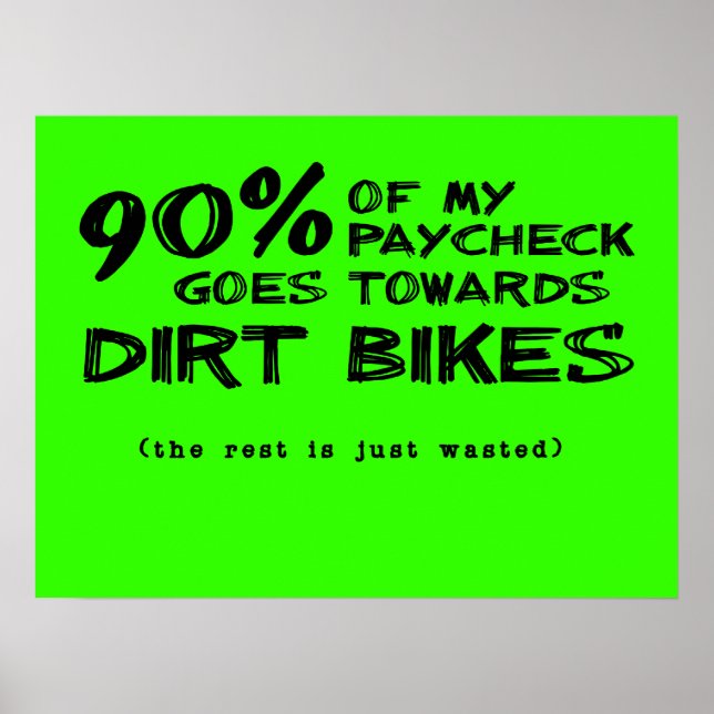 Slösade Pengar Dirt Bikes Motocross Affisch (Framsidan)