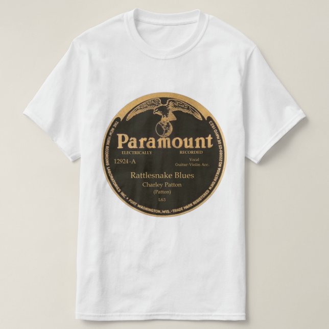 "Slösar skallerormen" Charley Patton på PARAMOUNT Tröja (Design framsida)