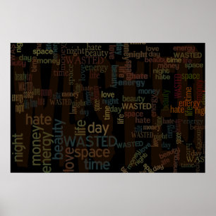 Slösat Ord Collage Poster