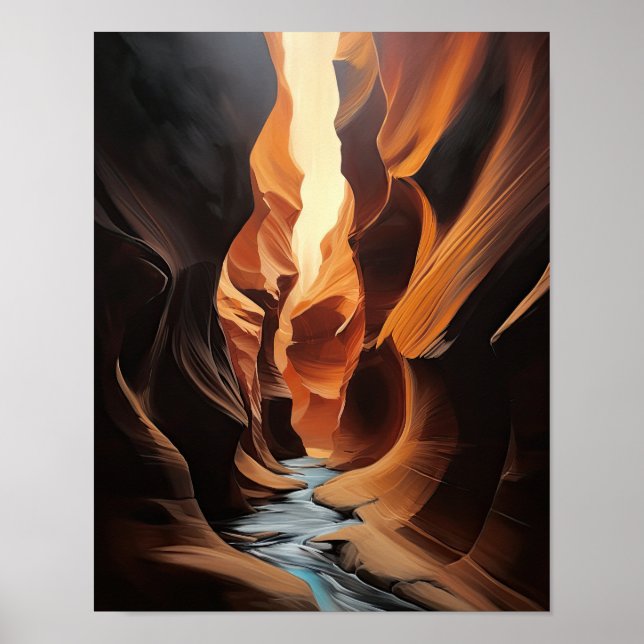 Slot Canyons Utah Landskaps Konsttryck Poster (Framsidan)