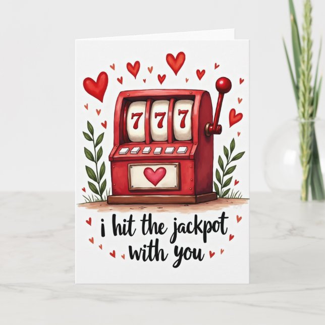 Slot Machine Love Jackpot Card Kort (Framsida)