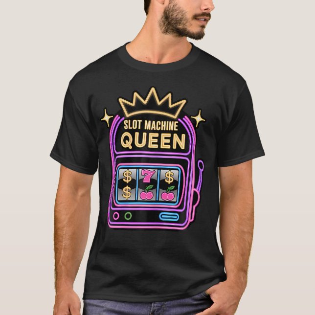 Slot Machine Queen Poker Player Funny Casino Gambl T Shirt (Framsida)