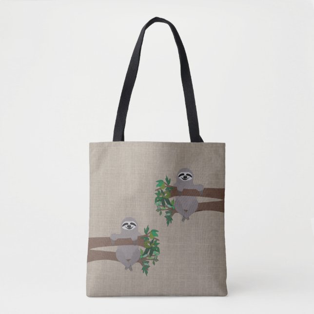 Sloth Allover Tote Tygkasse (Framsida)