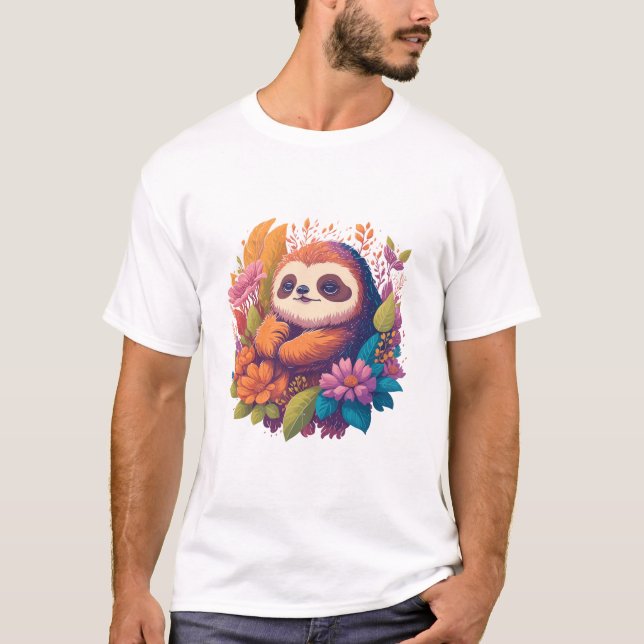 Sloth älskare Gift T Shirt (Framsida)