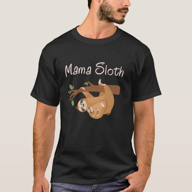 Sloth Älskare Kvinnor Mamma Sloth Mor s Day T Shirt (Framsida)