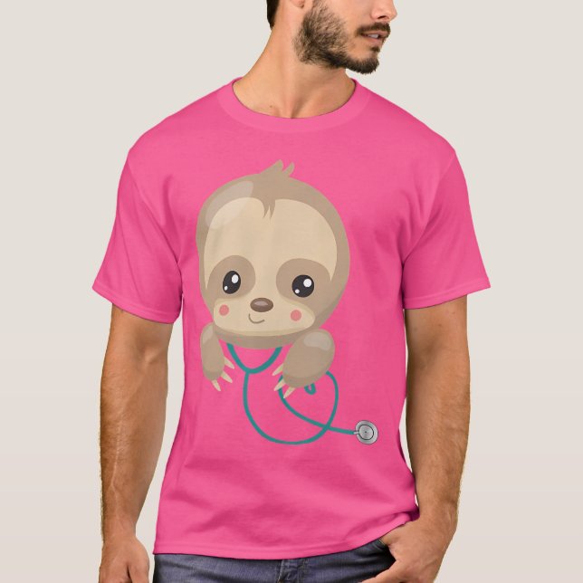 Sloth Älskare Nurse T Shirt Doktor Medicinska pedi (Framsida)