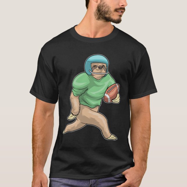Sloth American Football Sports T Shirt (Framsida)