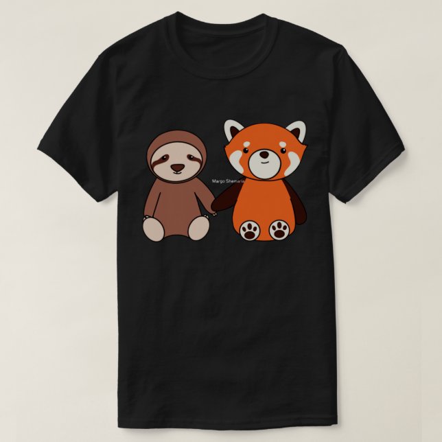 Sloth and Red Panda Friends T Shirt (Design framsida)