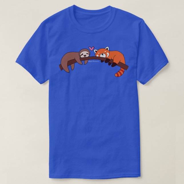 Sloth and Red Panda Kärlek T Shirt (Design framsida)
