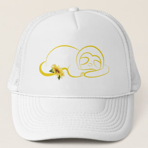 Sloth and Solros Cute Graphic Sloth Älskare Keps