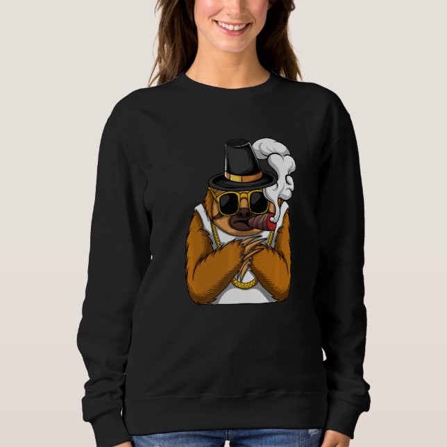 Sloth animal smokes cigarettes style a hip hop tha t shirt (Framsida)