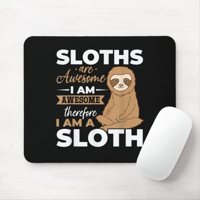 Sloth Animals Sloths är Fantastisk Musmatta (Med mus)