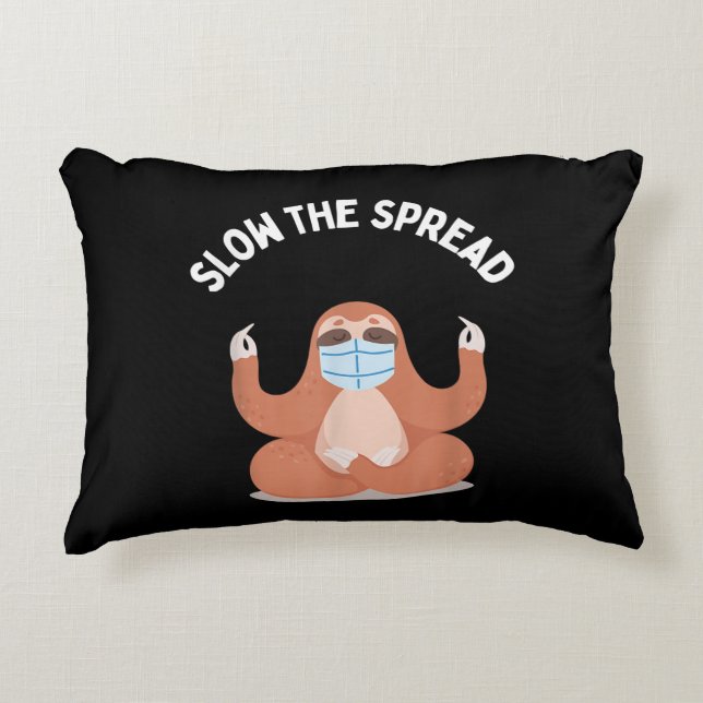 Sloth Ansikte Mask Slow Spread Quarantine Sloth Prydnadskudde (Framsidan)