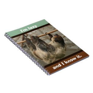 Sloth Anteckningsbok Med Spiral