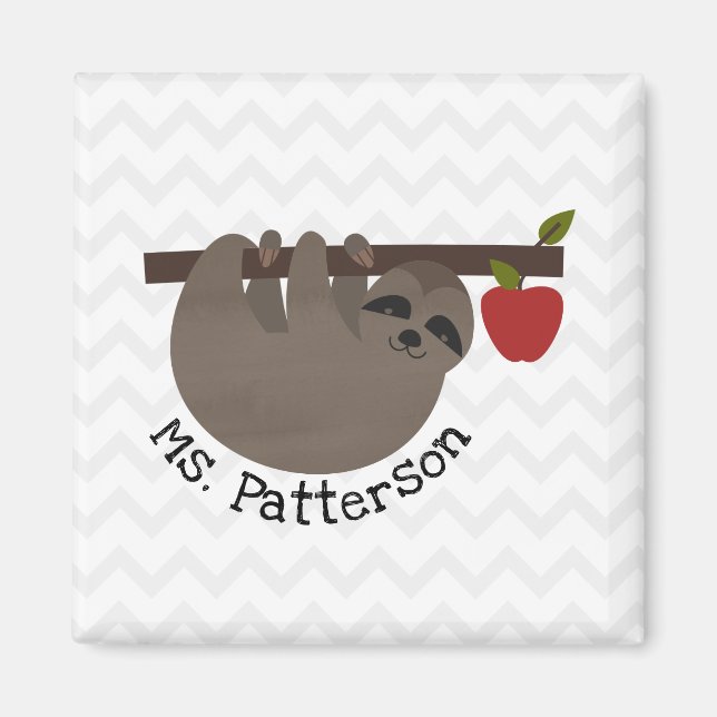 Sloth Apple Träd Chevron Magnet (Framsidan)