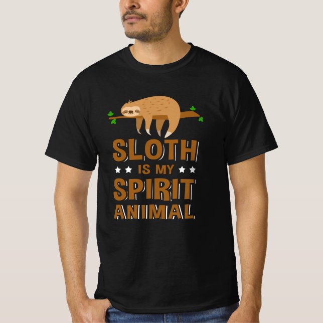 Sloth är mina själsska djurslott t shirt (Framsida)