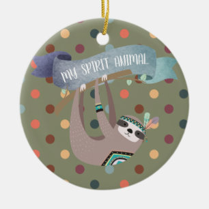 SLOTH är mitt andraldjur - Roligt Gift-Anpassade Julgransprydnad Keramik