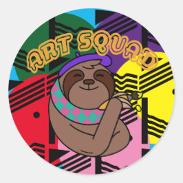 Sloth Artist Squad Runt Klistermärke
