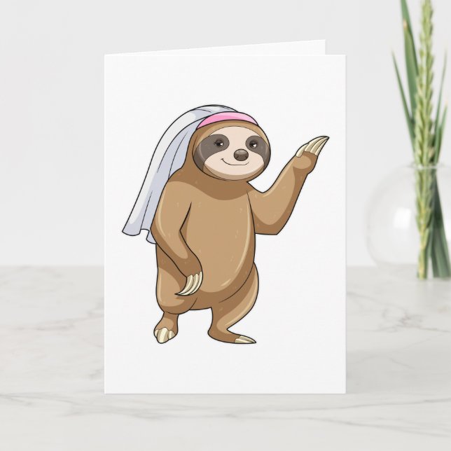 Sloth as Bride med Veil Kort (Framsida)