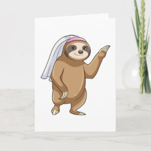 Sloth as Bride med Veil Kort