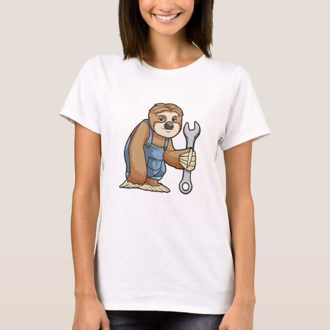 Sloth as Crateur med Wrench T Shirt (Framsida)