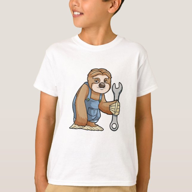 Sloth as Crateur med Wrench T Shirt (Framsida)
