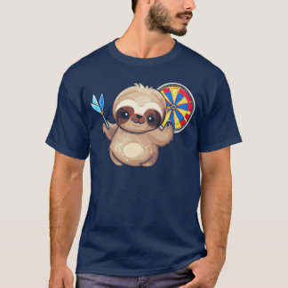 Sloth as Dart Player Funny Sport Design vintage T Shirt