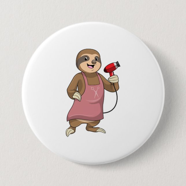 Sloth as Hair stylist med Hairdryer Knapp (Framsida)