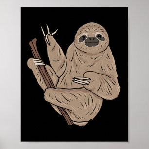 Sloth Asl Hand Gesture Döv Hearing Loss Awareness Poster