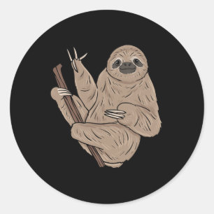 Sloth Asl Hand Gesture Döv Hearing Loss Awareness Runt Klistermärke
