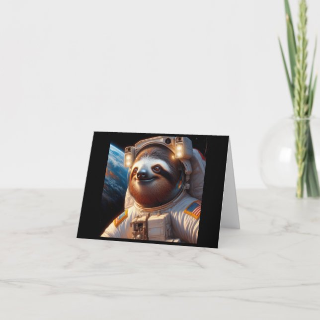 Sloth Astronaut Kort (Framsida)