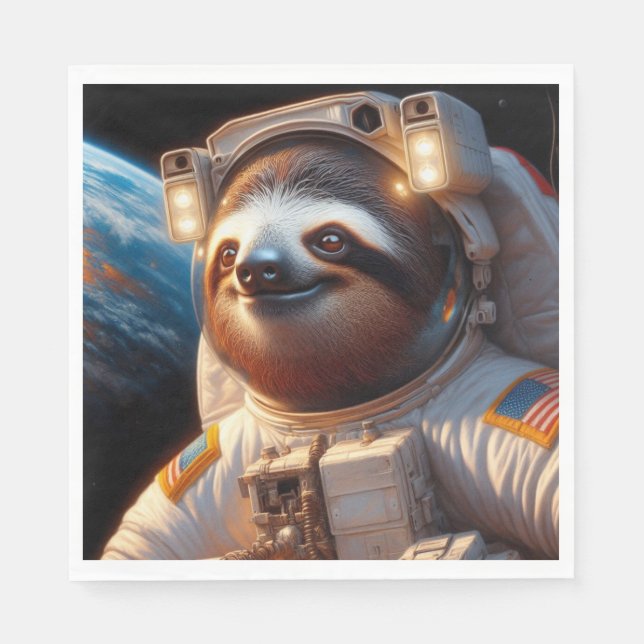 Sloth Astronaut Pappersservett (Framsidan)