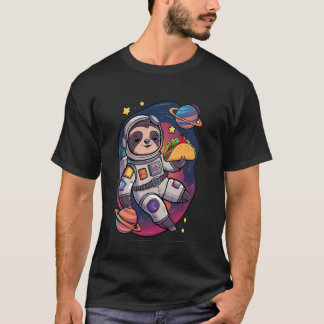 Sloth Astronaut Taco Space Adventure Funny Kawaii  T Shirt