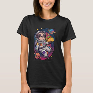 Sloth Astronaut Taco Space Adventure Funny Kawaii  T Shirt