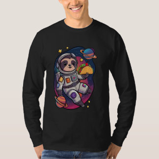 Sloth Astronaut Taco Space Adventure Funny Kawaii  T Shirt